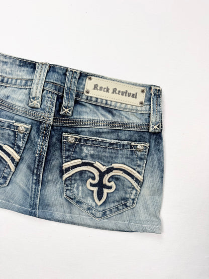 Rock Revival Denim Mini Skirt ♡ 25”