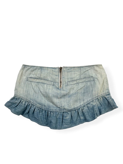 Ruffle Trim Denim Micro Skirt ♡ XS