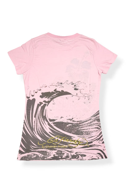 Pink Ed Hardy Hibiscus Tee ♡ XL