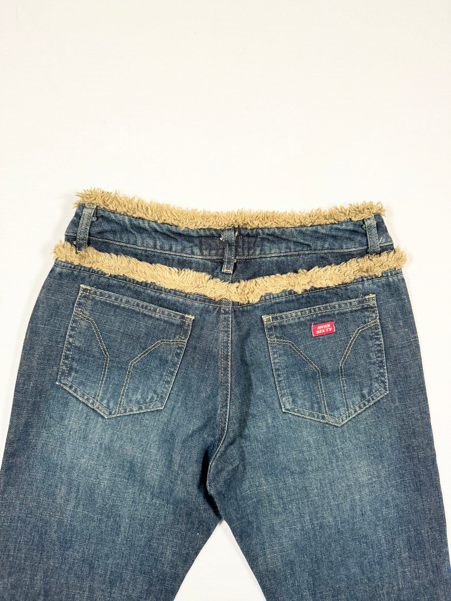 Miss Sixty Fur Trim Flared Jeans