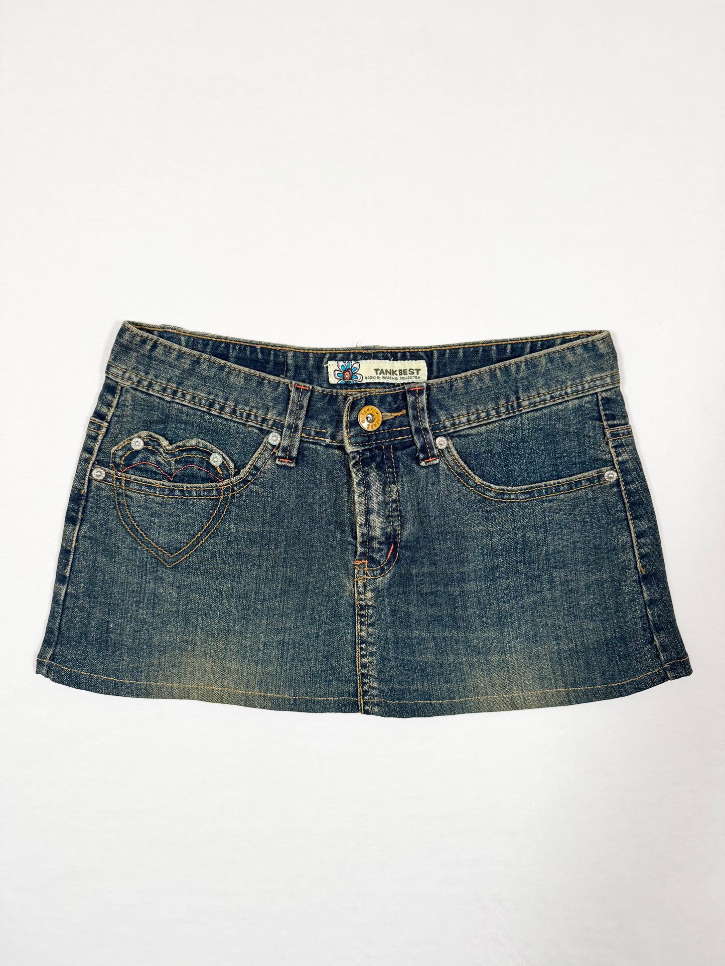 Heart Denim Mini Skirt