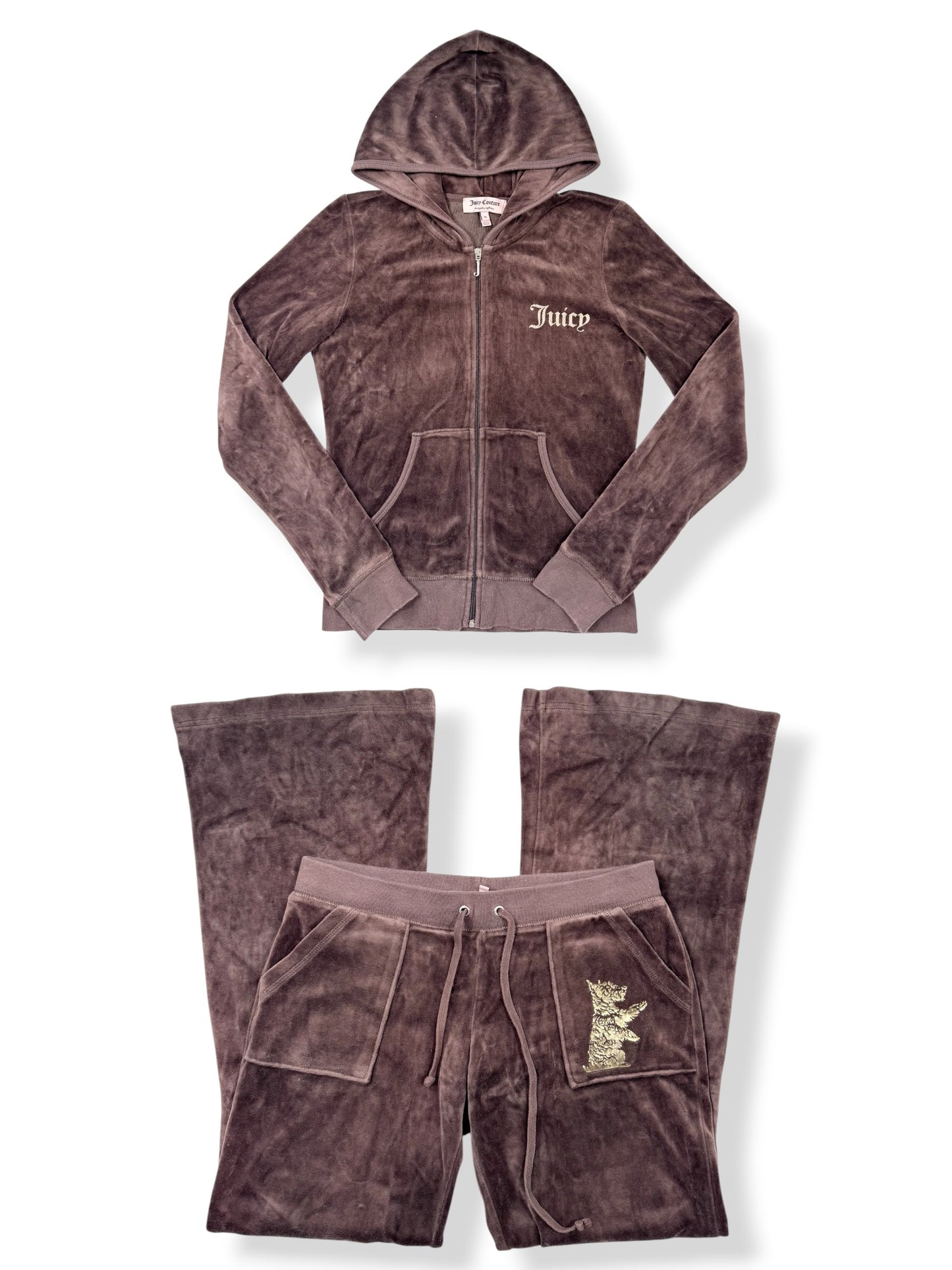 Juicy Couture Brown Velour Scotty Dog Tracksuit ♡ S/M
