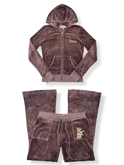 Juicy Couture Brown Velour Scotty Dog Tracksuit ♡ S/M