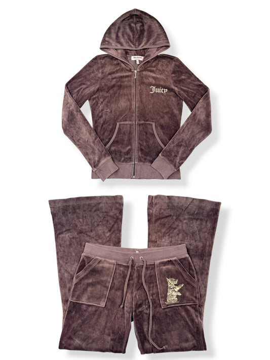 Juicy Couture Brown Velour Scotty Dog Tracksuit ♡ S/M