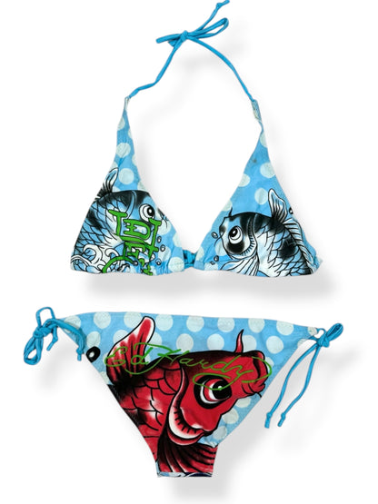 Blue Polka Dot Ed Hardy Bikini
