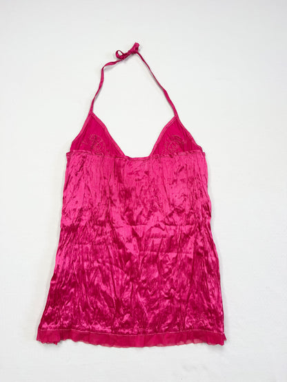 Bay Pink Satin Beaded Halter ♡ L