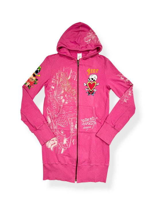 Pink Ed Hardy Zip Up ♡ XS