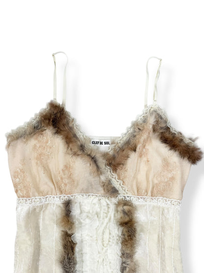 Fur Trim Velour Cami ☆ S