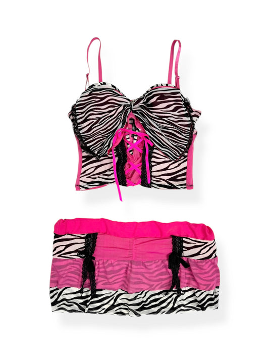 Pink & Zebra Cami Set ♡ S