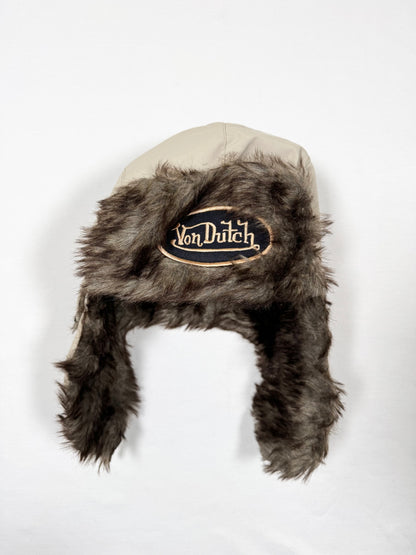 Beige Fur Von Dutch Hat