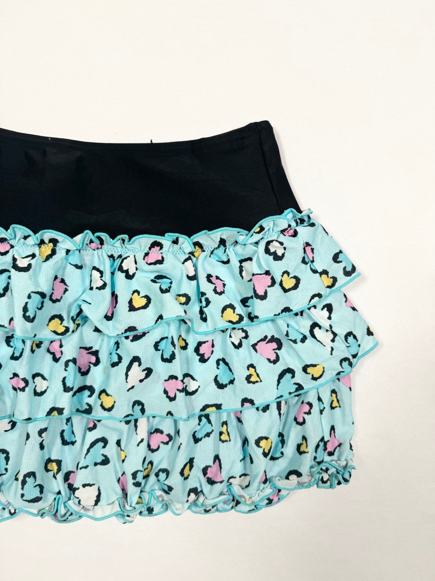 Blue Heart Leopard Mini Skirt