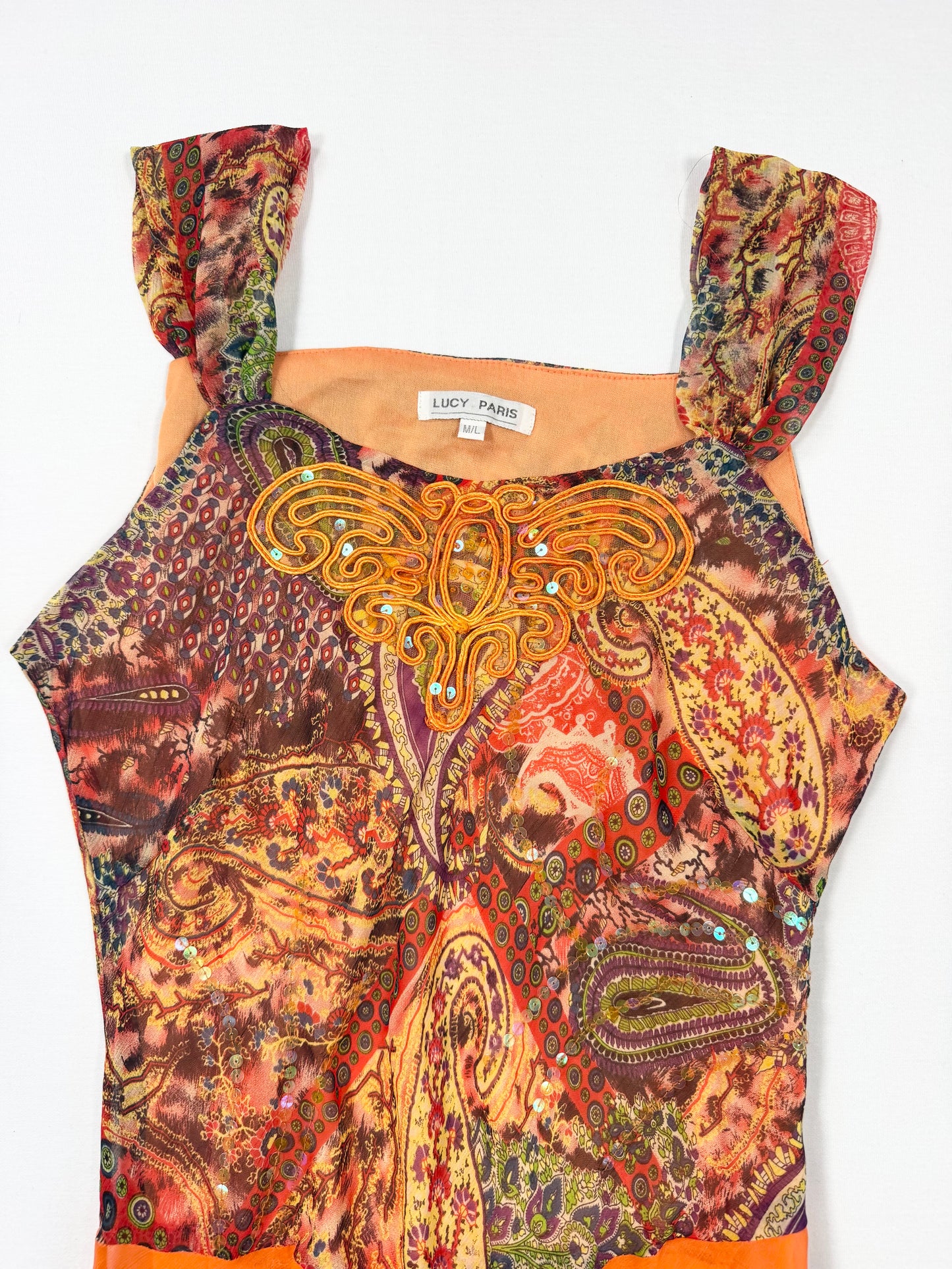 Paisley Sequin Pixie Hem Dress ♡ M