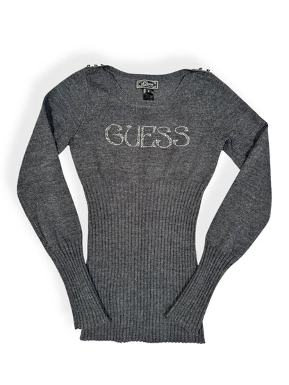Guess Diamante Grey Knit ♡ Size S