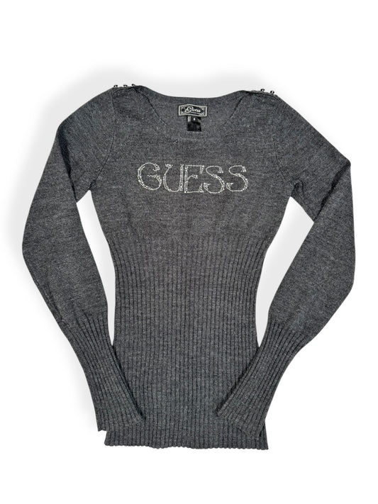 Guess Diamante Grey Knit ♡ Size S