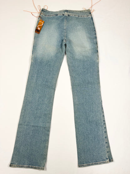 Fetish Pink Lace Up Side Flared Jeans ♡ S/M