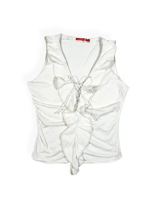 Lace Up Ruffle Tank ♡ Size M