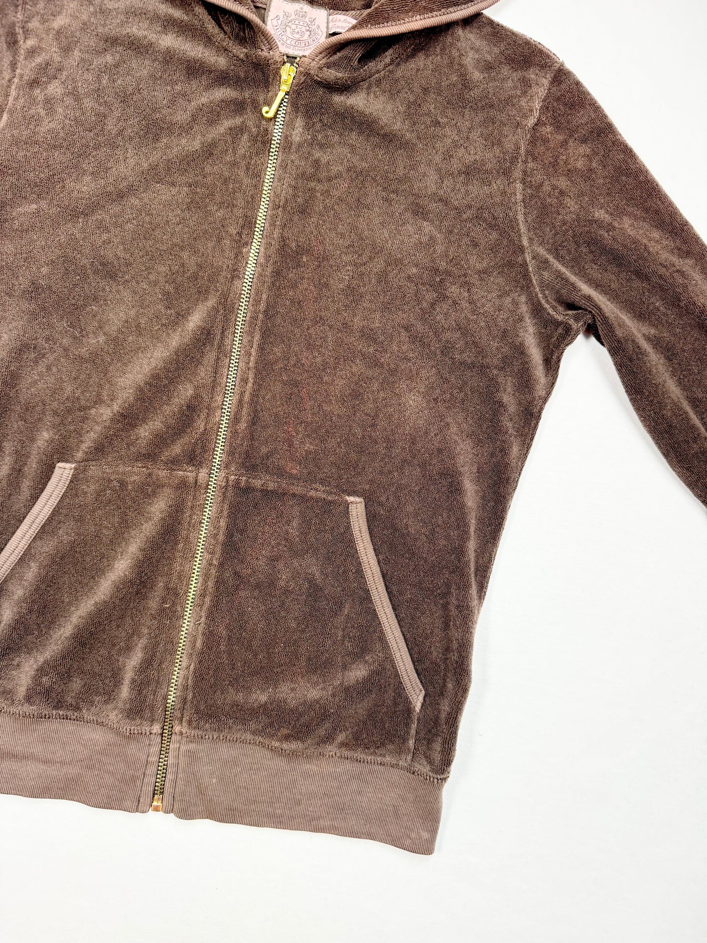 Brown Towelling Cherry Juicy Couture  Zip Up Hoodie ♡ S