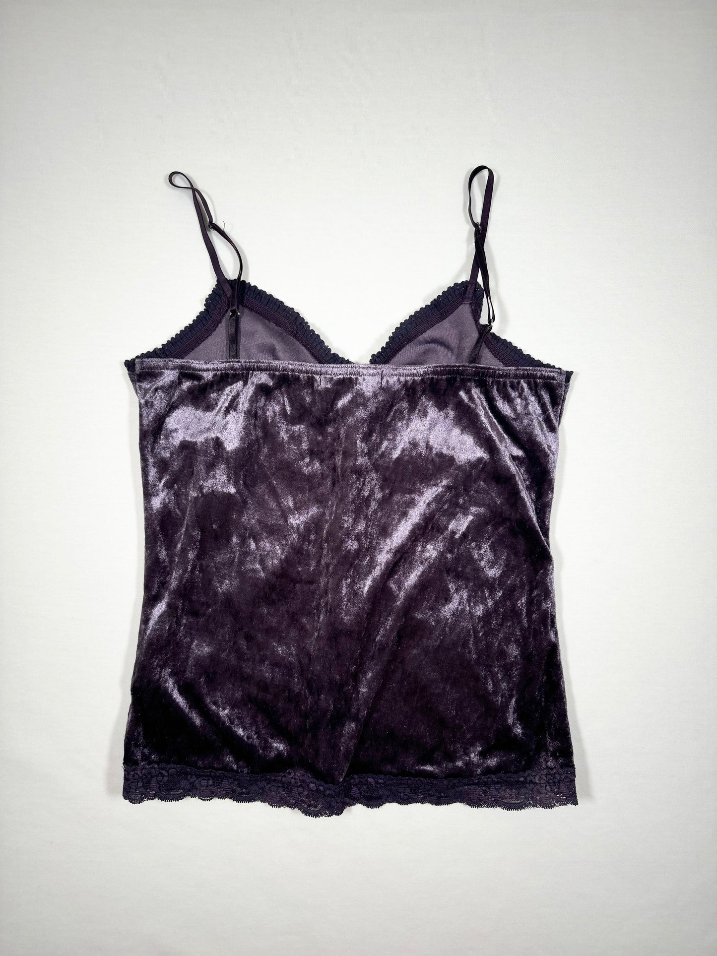 Purple Velvet Lace Up Cami