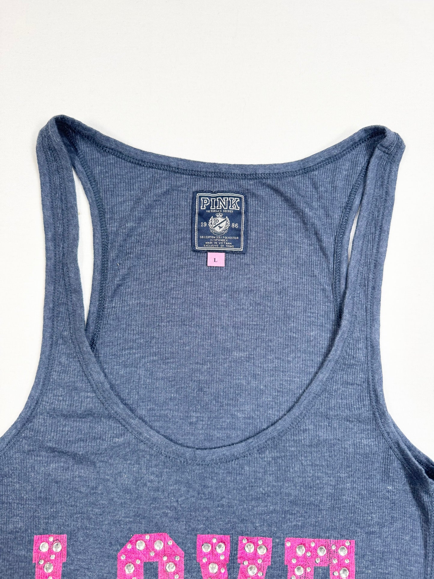 PINK Love Me Navy Tank ♡ M