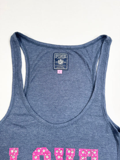 PINK Love Me Navy Tank ♡ M