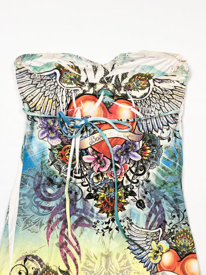 Colourful Grunge Print Dress ♡ M