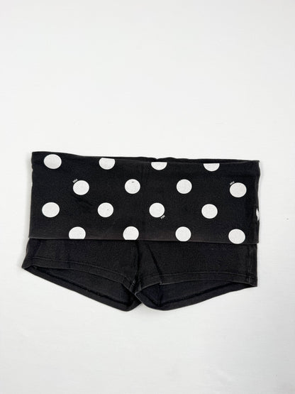 Polka Dot PINK Diamanté Fold Over Shorts ♡ XS