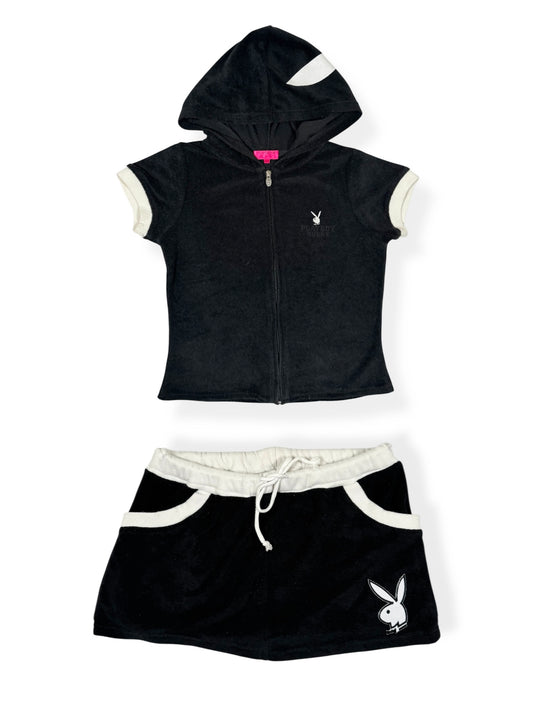 Playboy Skirt + Hooded Top Set