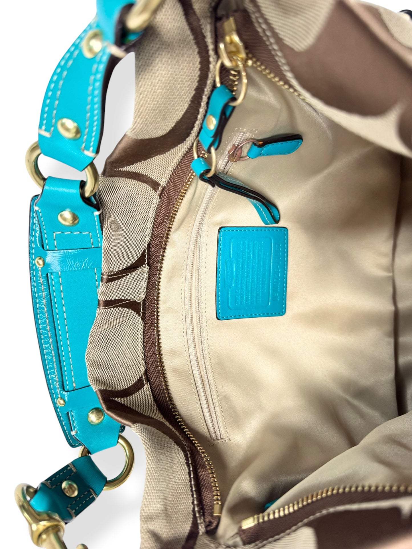 Turquoise Leather Coach Bag ♡