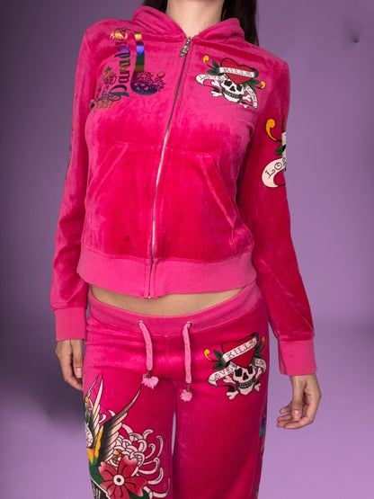 Pink Ed Hardy Tracksuit ♡ L/XL