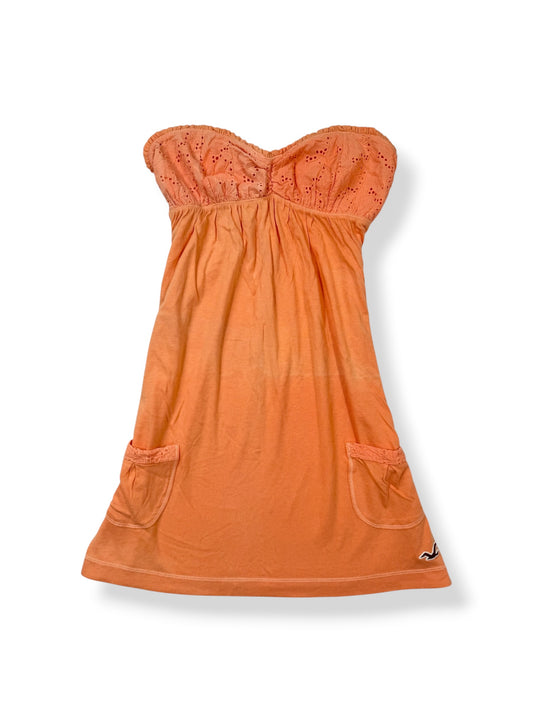 Hollister Orange Strapless Dress ♡ M