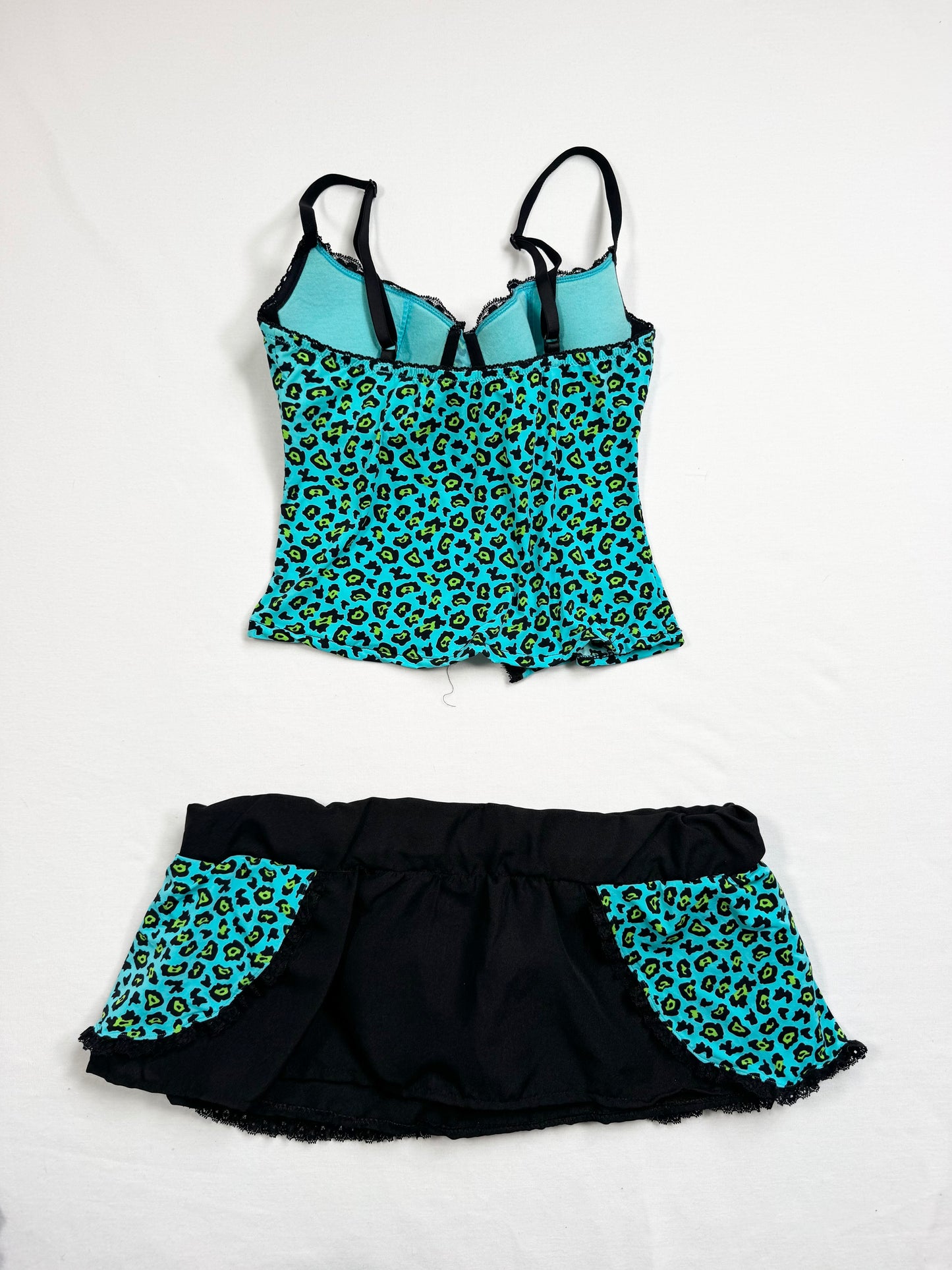 Blue Leopard Cami & Skirt Set ♡ S
