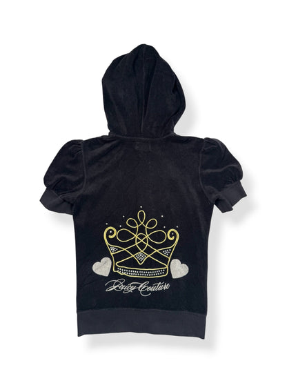 Juicy Couture Black Towelling Short Sleeved Zip Up ♡ S