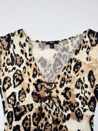 Lace Up Leopard Top ♡ S/M