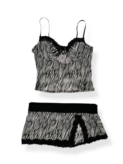 Rampage Zebra Micromesh Cami Set ♡ M