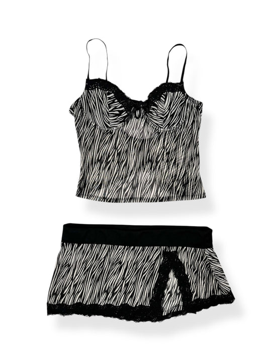 Rampage Zebra Micromesh Cami Set ♡ M