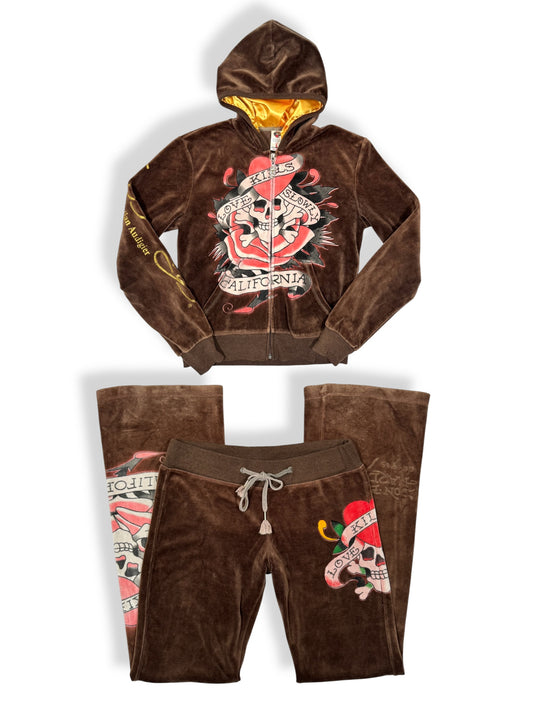 Brown Ed Hardy Tracksuit