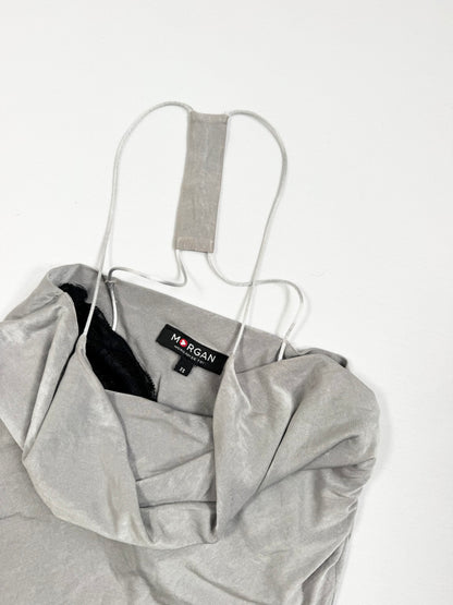 Morgan De Toi Grey Diamante Cowl Neck Cami ♡