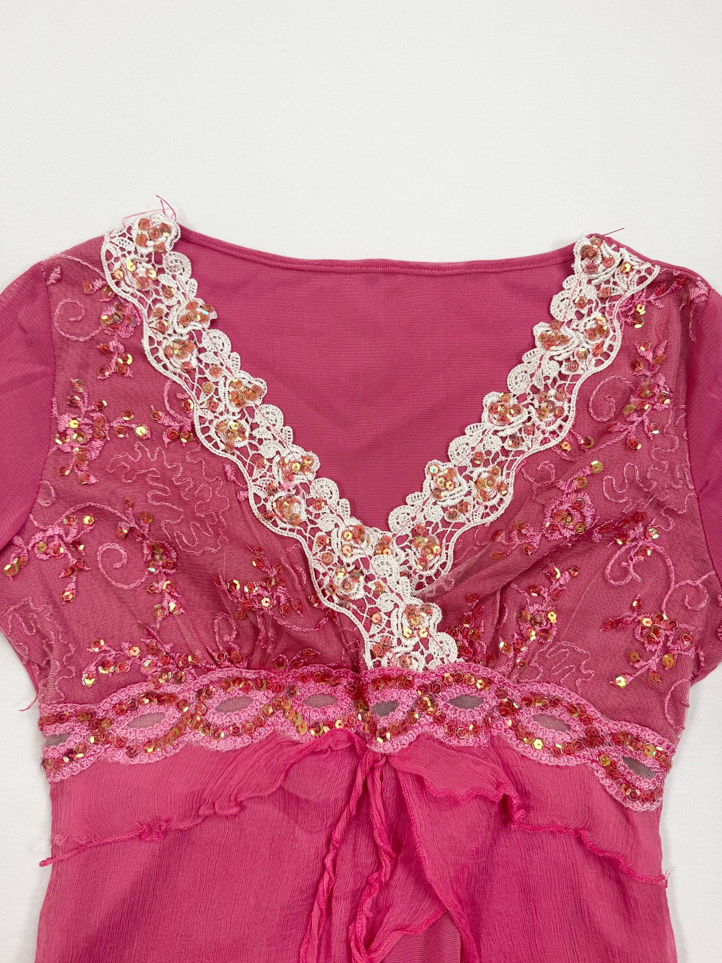 Pink Beaded Fairy Long Sleeved Top ♡ S