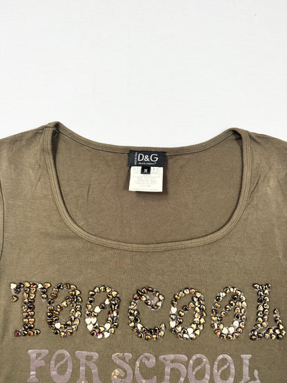 D&G “Too Cool For School” Khaki Tee ♡ M