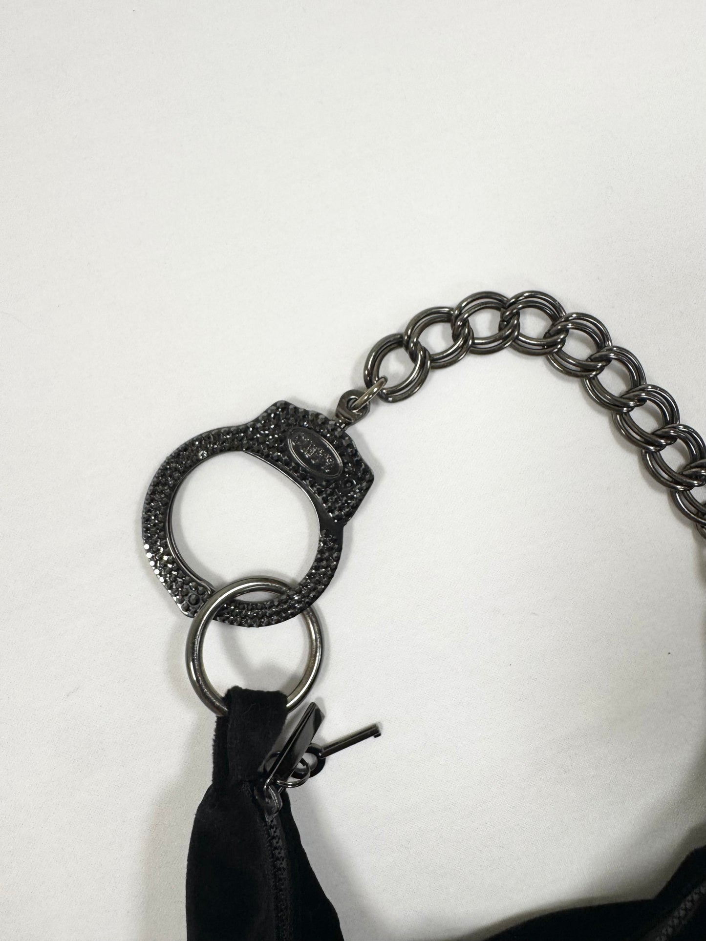 Cuffz By Linz Black Velvet Diamante Cuff Bag ♡