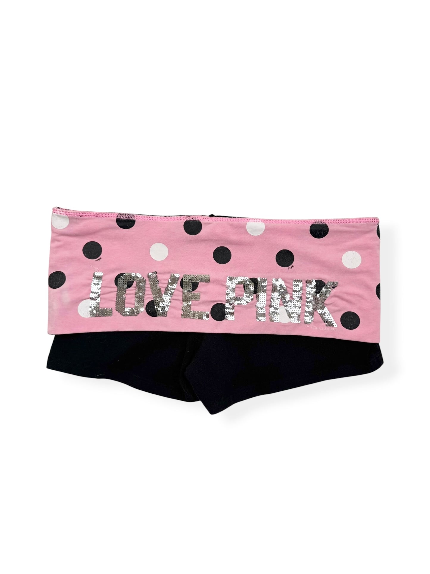 PINK Polka Dot Fold Over Shorts ♡ M