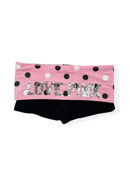 PINK Polka Dot Fold Over Shorts ♡ M