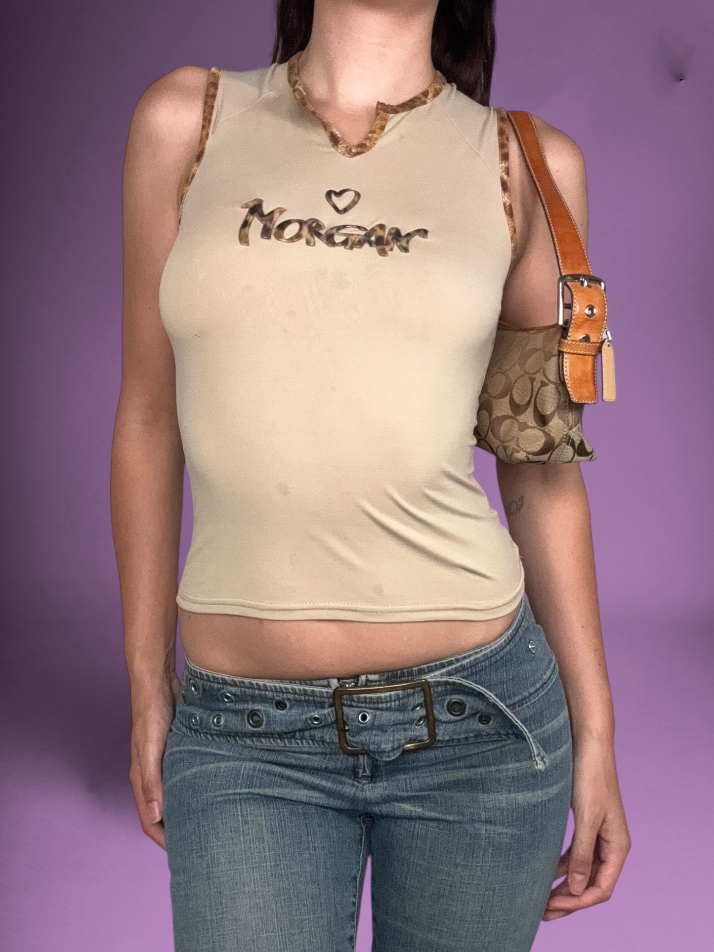 Morgan De Toi Leopard Logo Tank ♡ S