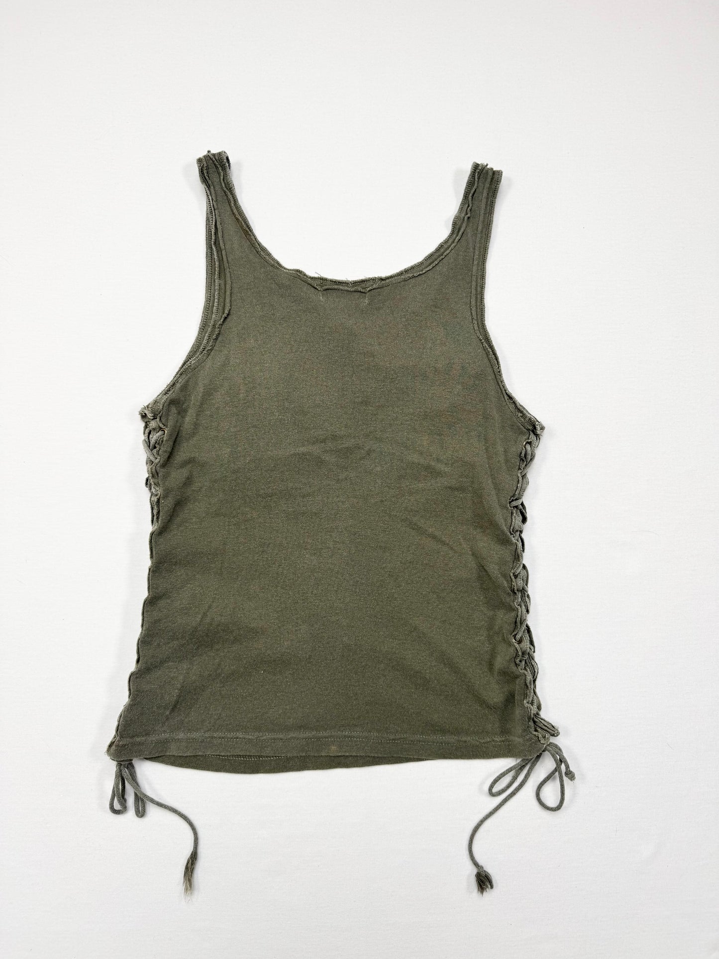 Khaki Lace Up Sides Tank ♡ S/M