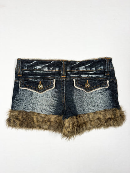 Leopard Fur Trim Shorts ♡ Size S