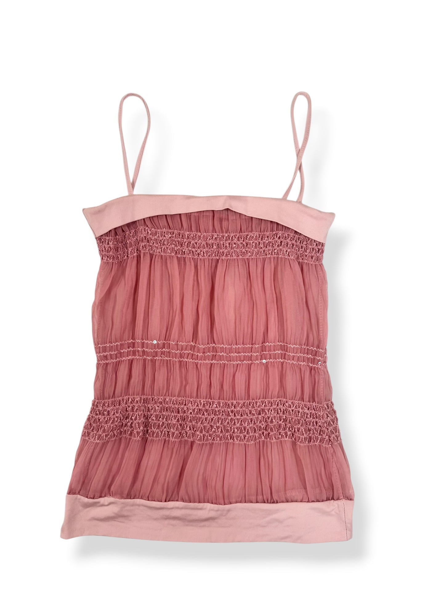 Ruched Sequin Micromesh Cami ♡ S