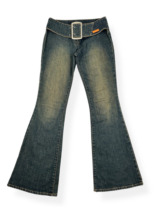 Buckle Flared Jeans