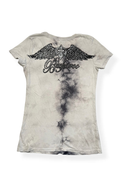 Skull Feather Grunge Tee ♡ M