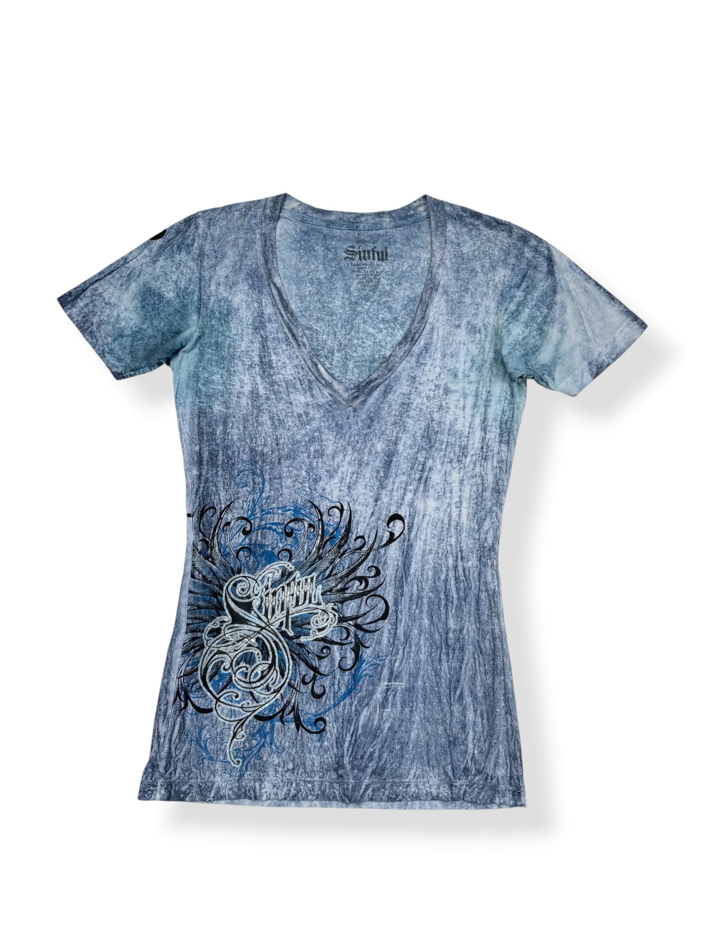 Navy Sinful Tee ♡ M