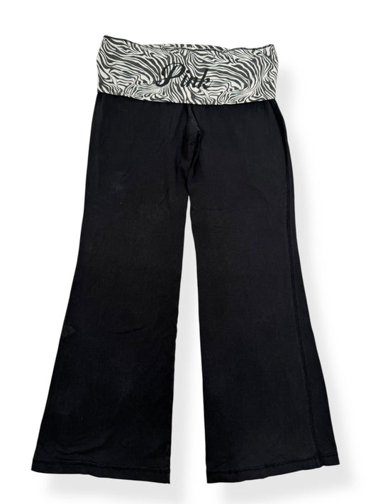 PINK Zebra Fold Over Waistband Flared Leggings ♡ L